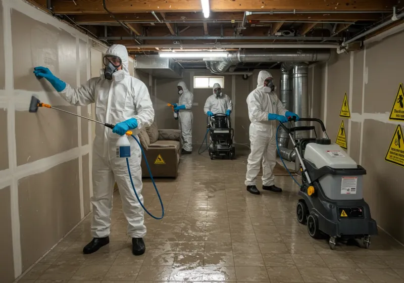 Basement Moisture Removal and Structural Drying process in Taos, NM